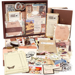 Akcesoria do scrapbookingu Zoomax Vintage, 345 sztuk, estetyczny dziennik Bullet, akcesoria do siatki A6, notatnik, naklejki retro do scrapbookingu, dekoracja papierowa, prezent dla majsterkowiczów