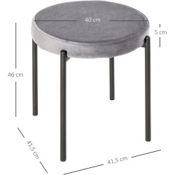 HOMCOM zestaw 4 jadalnia stołek kuchenny stołek barowy aksamitny w dotyku poliester stalowo-szary 41,5 x 41,5 x 46 cm