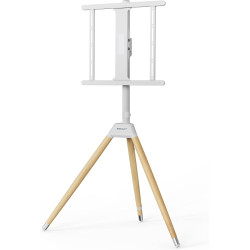 WORLDLIFT Statyw pod telewizor ze sztalugą, odpowiedni do ekranów o przekątnej od 32 do 60 cali, Udźwig, 35 kg, VESA 400 x 400, Regulacja wysokości, Obrotowy, Biały