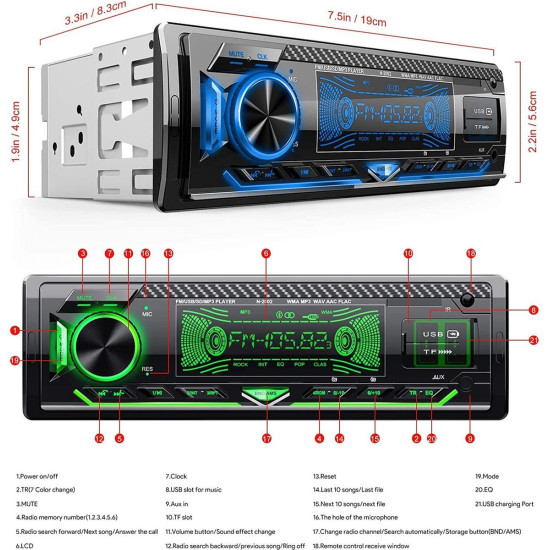 Radio samochodowe Bluetooth,FM usb Radio samochodowe Bluetooth,FM usb